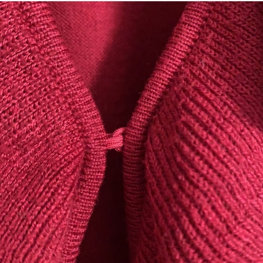 Grace Elements Cranberry Red Ruffle Cardigan Sweater Women Size L - Picture 11 of 13